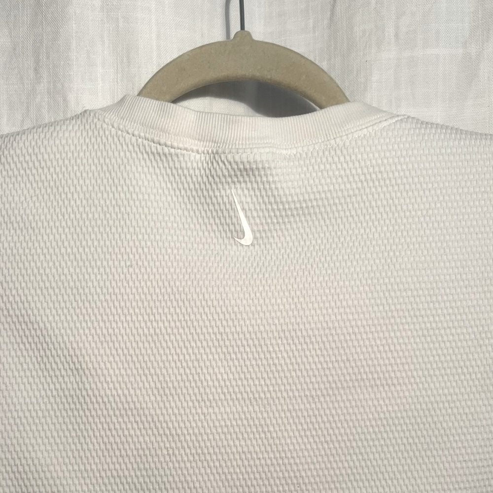 Nike Yoga Dri-Fit ~ long sleeve crop top ~ Waffle Weave ~ White - Picture 6 of 8